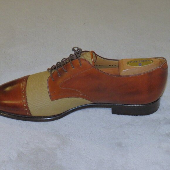 Esquire by Edward Green Brown Leather Canvas Spectator Shoes US 9 main image 11